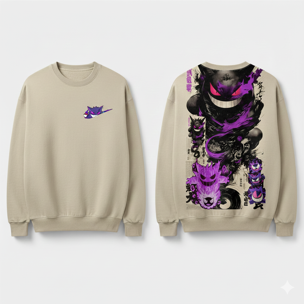Gengar Sweatshirt – Stylish Pokémon Hoodie for Fans | Trendy Anime Apparel